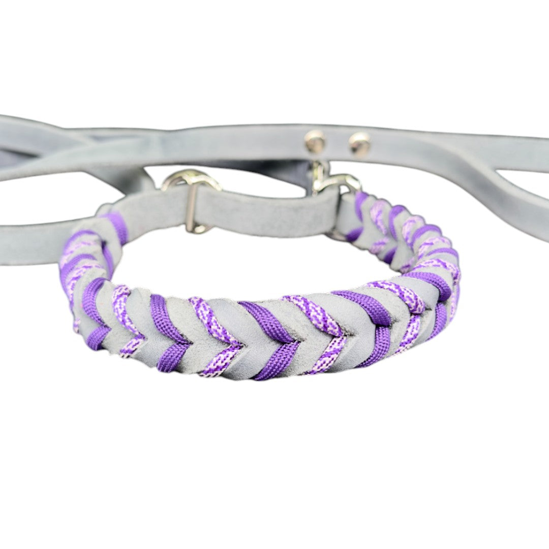 Guinzaglio Retriever in Cuoio Nabuk Grigio – Robusto, Elegante e Confortevole per Cani di Tutte le Taglie
