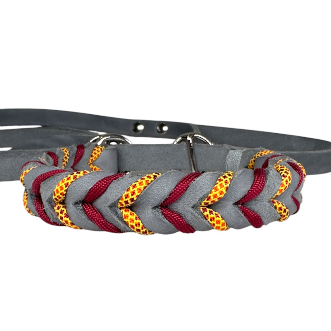 Guinzaglio Retriever in Cuoio Nabuk Grigio Scuro – Robusto, Elegante e Confortevole per Cani di Tutte le Taglie