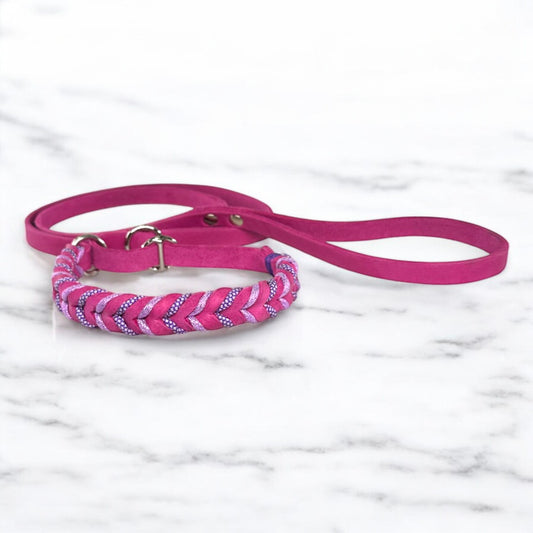Guinzaglio Retriever in Cuoio Nabuk Lilla – Robusto, Elegante e Confortevole per Cani di Tutte le Taglie