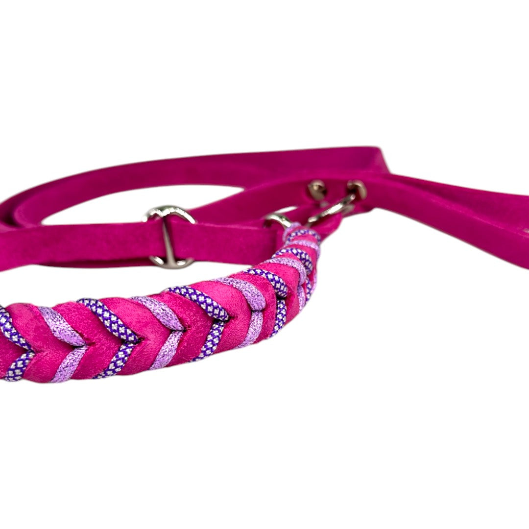 Guinzaglio Retriever in Cuoio Nabuk Lilla – Robusto, Elegante e Confortevole per Cani di Tutte le Taglie