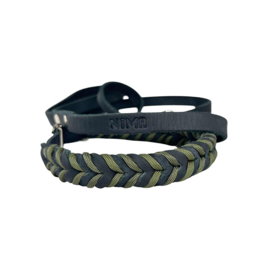 Guinzaglio Retriever in Cuoio Nabuk Nero – Robusto, Elegante e Confortevole per Cani di Tutte le Taglie