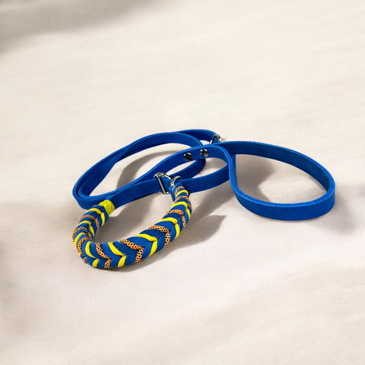 Guinzaglio Retriever in Cuoio Nabuk Blue – Robusto, Elegante e Confortevole per Cani di Tutte le Taglie