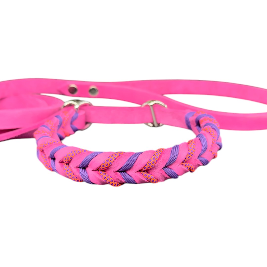 Guinzaglio Retriever in Cuoio Nabuk Lilla – Robusto, Elegante e Confortevole per Cani di Tutte le Taglie