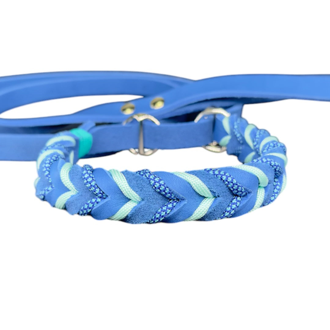 Guinzaglio Retriever in Cuoio Nabuk Blue – Robusto, Elegante e Confortevole per Cani di Tutte le Taglie
