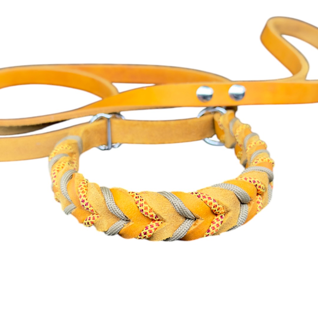 Guinzaglio Retriever in Cuoio Nabuk Caramello – Robusto, Elegante e Confortevole per Cani di Tutte le Taglie