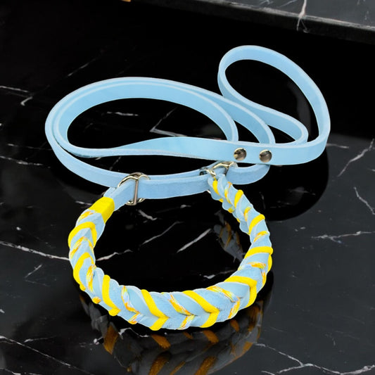 Guinzaglio Retriever in Cuoio Nabuk Azzurro – Robusto, Elegante e Confortevole per Cani di Tutte le Taglie