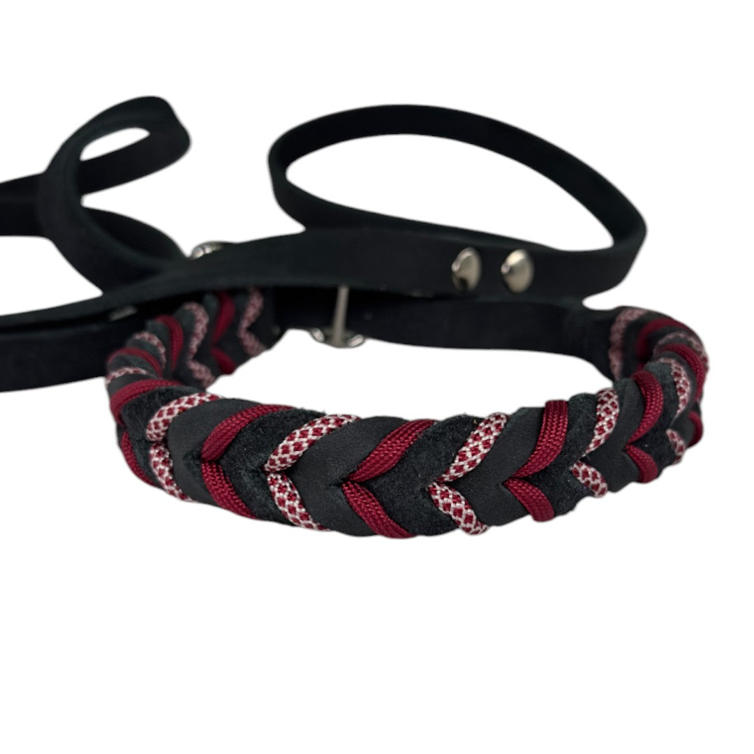 Guinzaglio Retriever in Cuoio Nabuk Nero – Robusto, Elegante e Confortevole per Cani di Tutte le Taglie