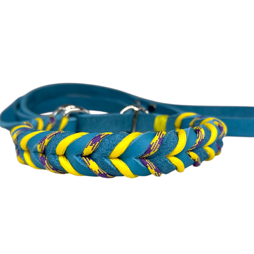 Guinzaglio Retriever in Cuoio Nabuk Blue – Robusto, Elegante e Confortevole per Cani di Tutte le Taglie