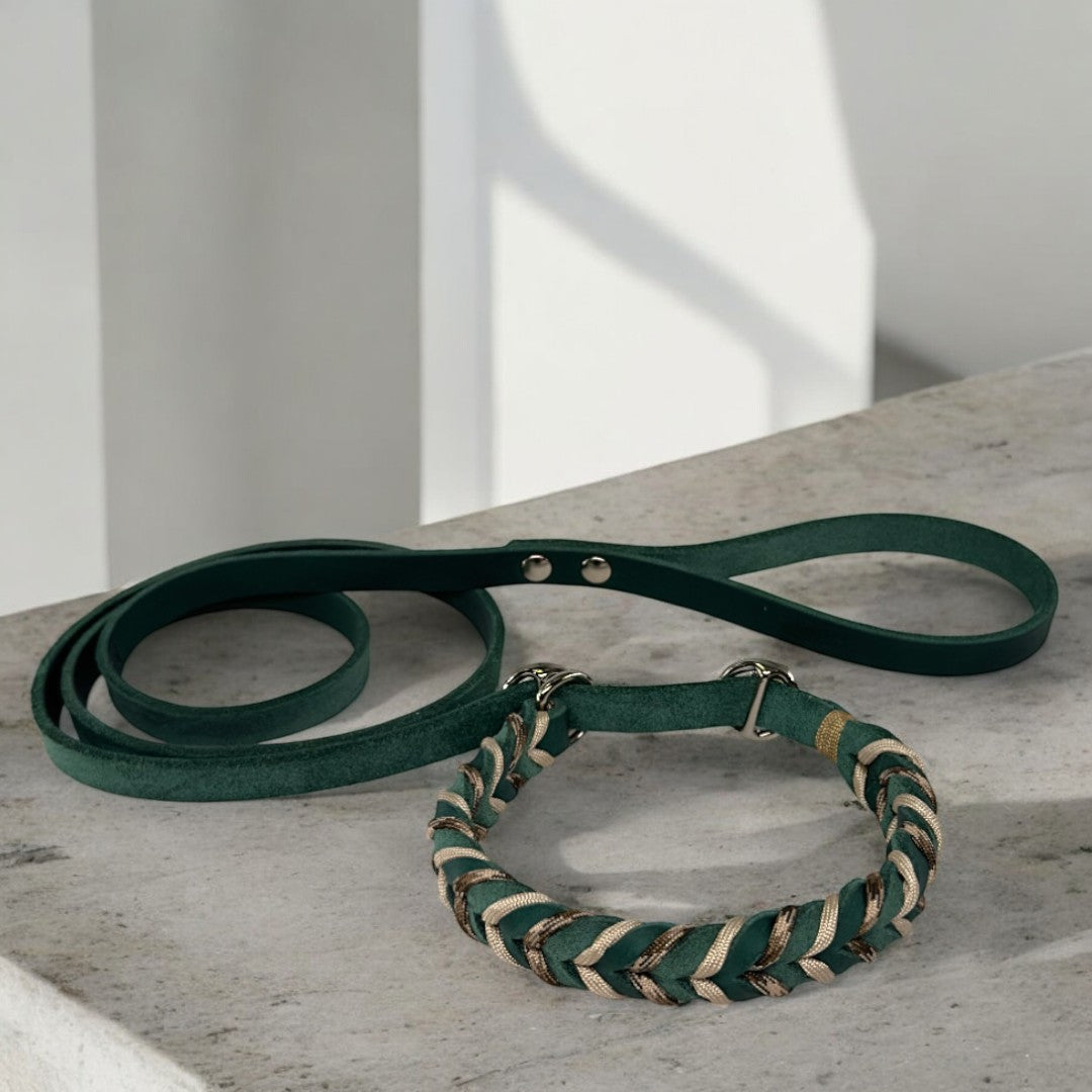 Guinzaglio Retriever in Cuoio Nabuk Marrone – Robusto, Elegante e Confortevole per Cani di Tutte le Taglie