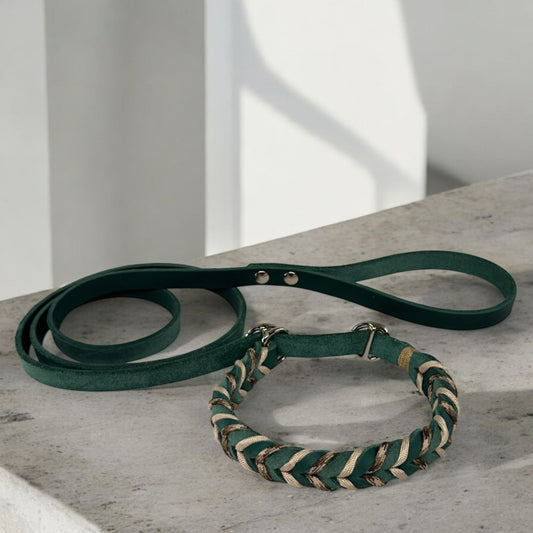 Guinzaglio Retriever in Cuoio Nabuk Marrone – Robusto, Elegante e Confortevole per Cani di Tutte le Taglie