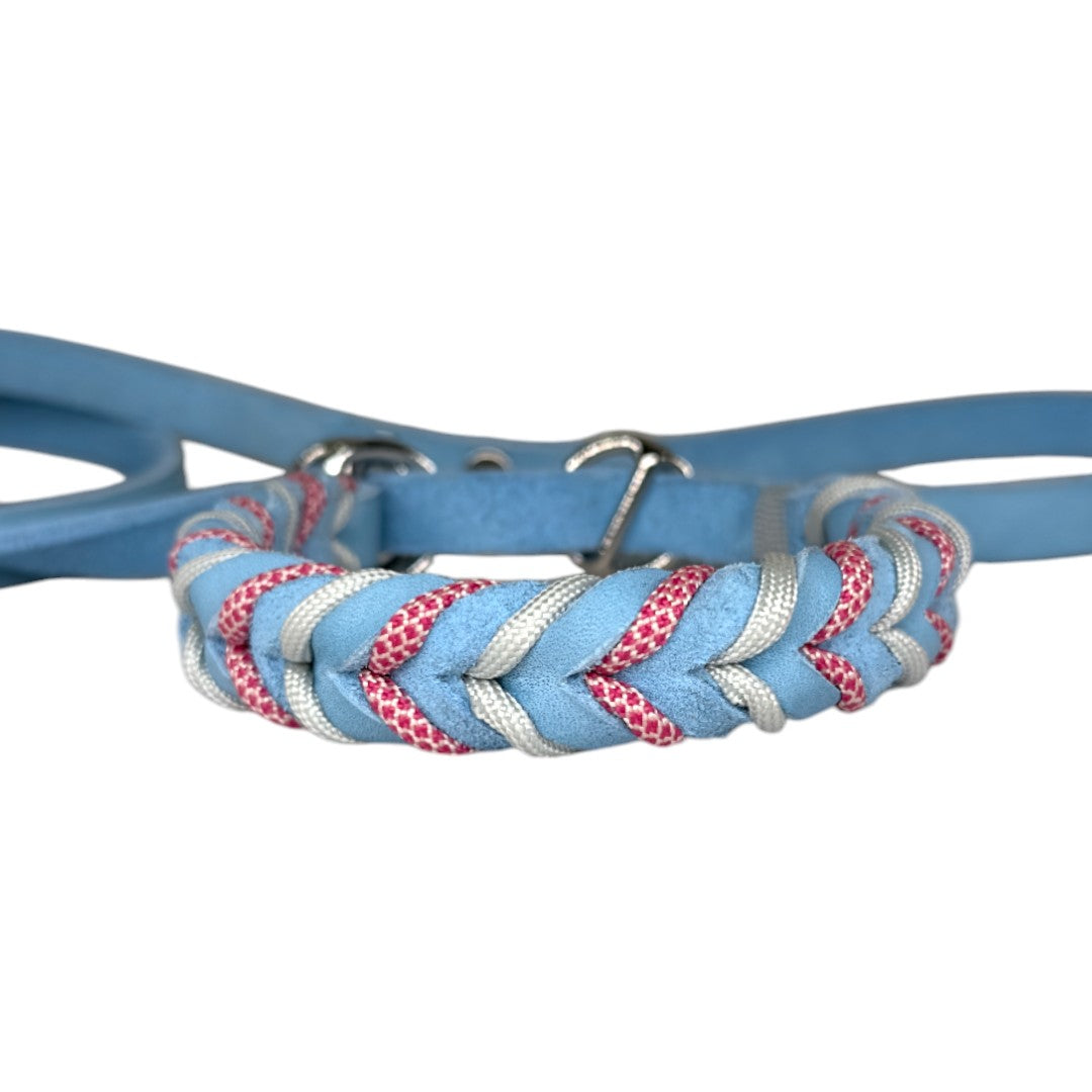 Guinzaglio Retriever in Cuoio Nabuk Azzurro – Robusto, Elegante e Confortevole per Cani di Tutte le Taglie
