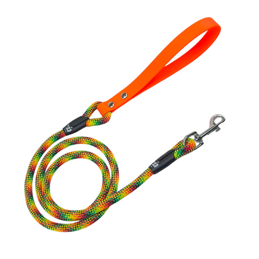 Guinzaglio cane LeashMaster  In corda e Biothane Arancio